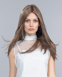 Długi tupet damski na przedziałek włosy remy 45cm, piaskowy blond z odrostem IMPACT